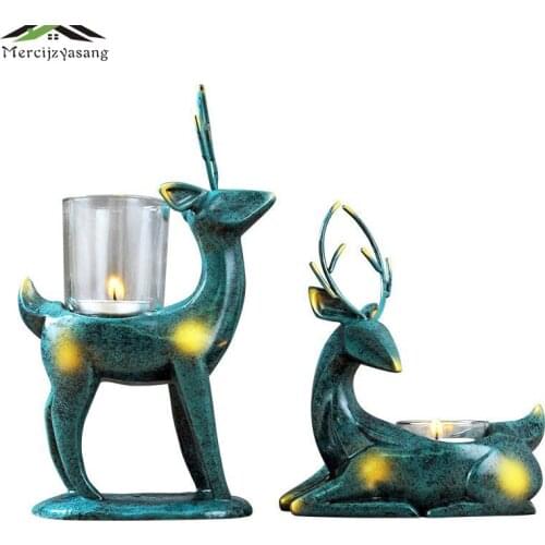 European Style Candlestick Deer Shape Table Candle Holders Ornament for Wedding Dinner Birthday Decoration Candelabra GZT007