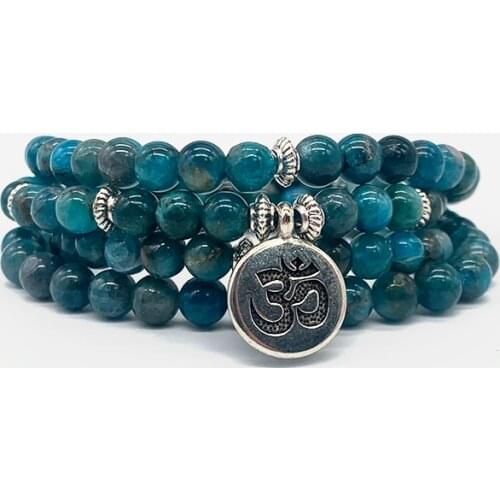 Good Quality 6 MM Round Nature Apatite 73 CM Bracelet For Girls Women Jewelry Charm Pendant Long 2021 Trend Necklace