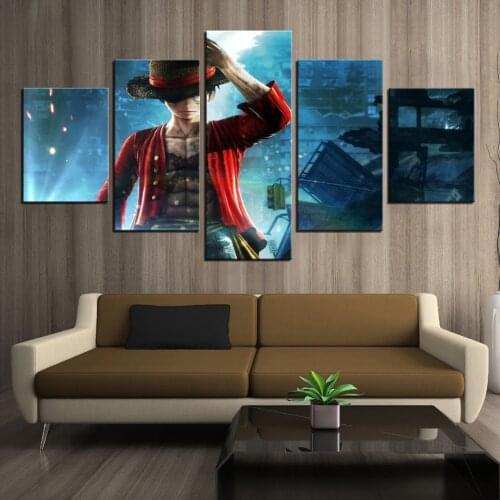 Canvas Painting Home Decoration Pictures 5 Pieces Modern One Piece Lufei Printed Minimalist Poster For Living Room Wall Art