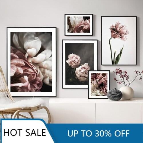 Florals Peony Flower Wall Art Canvas Painting Posters And Prints Fresh Botanical Modern Wall Decor Pictures For Living Home Deco