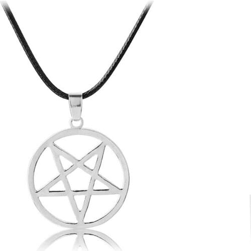 Hot Selling Pentacle Pentagram Pendant Lucifer Satan metal Color Jewelry Supernatural Cosplay Jewelry