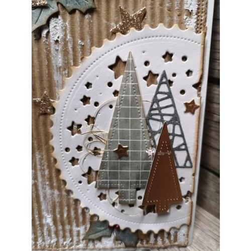 Mmao Crafts Metal Steel Cutting Dies New Christmas tree ring frame Stencil For DIY Scrapbooking Paper/photo Cards Embossing Dies