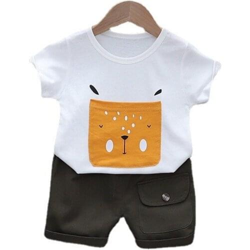 Infant Fashion Summer Baby Girls Clothes Sports Children Boys Cartoon T Shirt Shorts 2Pcs/sets Toddler Costume Kids Tracksuits