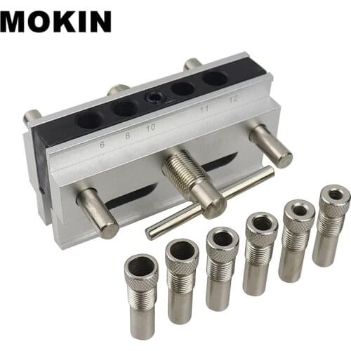 Precise Vertical Self-Centering Doweling Jig Positioning Hole Puncher Metric/Inch Drill Guide For Carpenter Woodworking Tools