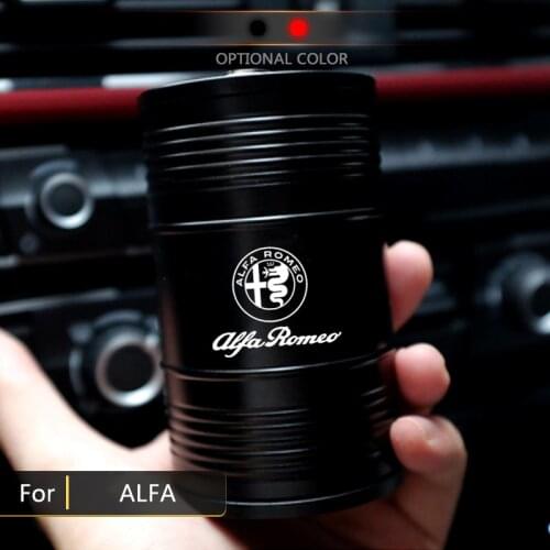 For Alfa Romeo Giulia Giulietta Stelvio 159 940 952 949 Car Aluminum Alloy Ashtray Creative Customize Logo Smokeless Cup Holder