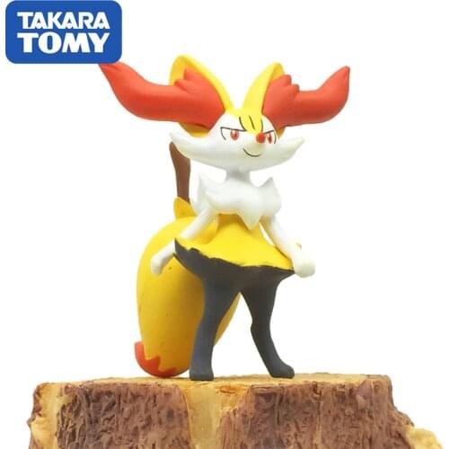 Japan Anime Pokemon Doll Genuine Takara Tomy MC Model Action Figure Braixen Doll Collections