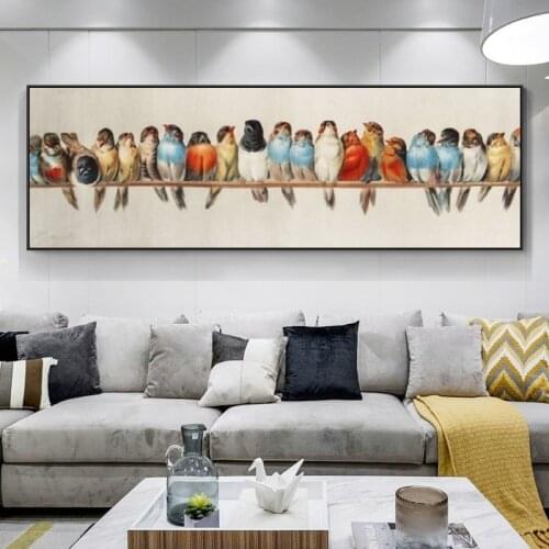 Bird Canvas Printed Antique Art Wall Large Landscape Paintings Printed Bird Habitat Hector Giacomelli Bird Home Decor Poster