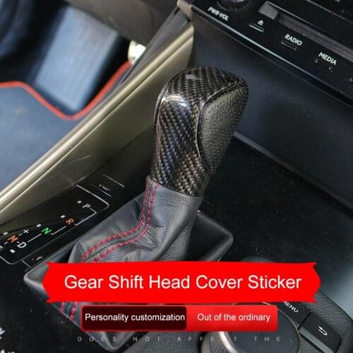 QHCP Carbon Fiber Car Gear Knob Head Cover Gear Shift Sticker Decoration For Lexus IS250 200T 300 2013 2014 2015 2016 2017 RC