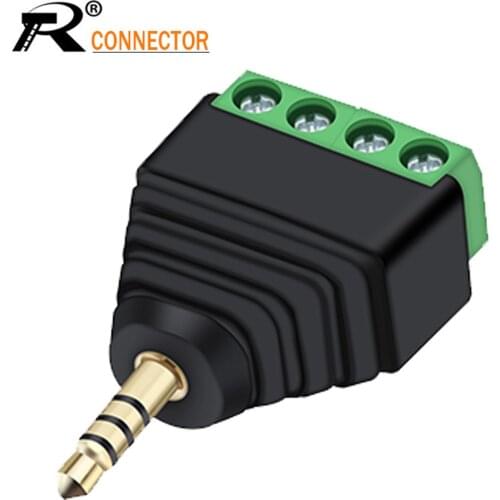 R Connector 1pc Video AV Balun 2.5mm 4 Pole Stereo Male to AV Screw Terminal Stereo Jack 2.5 mm male 4 pin Terminal Block Plug