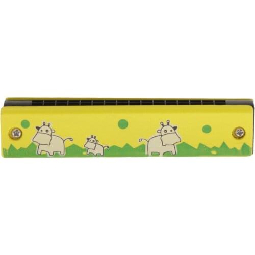 Cartoon Painted Harmonica Double Row 16 Holes for Kids Mouth Organ Musical
