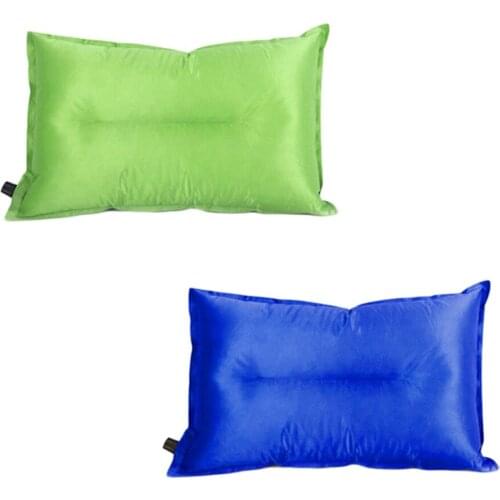 Outdoor Travel Carry Foldable Automatic Inflatable Air Cushion Neck Pillow High Resilient Sponge Soft Sleeping Slumber Pillow