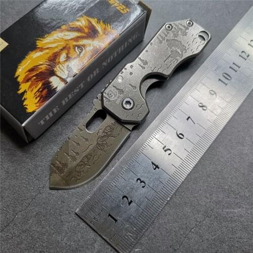SR 4.3" folding knife 5Cr13 stainless steel folding knife engraving crafts beautiful collection gift pocket knife