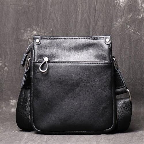 Luxury Natural Skin Casual Men Shoulder Bag Genuine Leather Original Small Crossbody Classic Trend Fashion Messenger iPad Bags