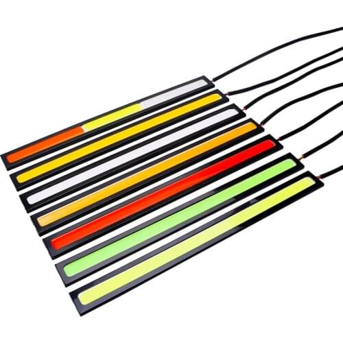 17CM COB DRL LED Daytime Running Light LED Strip Light External Atmosphere Lamp Car Fog Bulb Waterproof White Red Yellow 12V