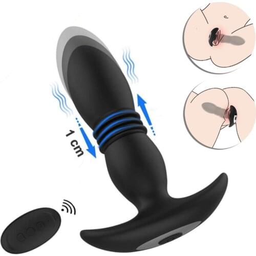 Wireless Remote Control Vibrated Male Telescopic Anal Prostate Massage Mens Masturbation Sexophop Intimate Sex Toy For Couples