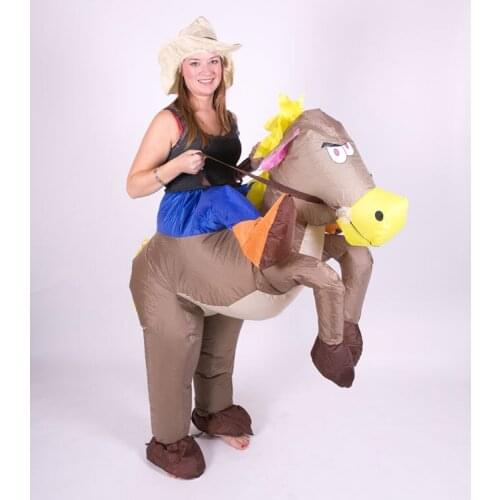 Adult Fancy Dress Suit Brown Cowboy Inflatable Costume Carnival Halloween Christmas Xmas gift