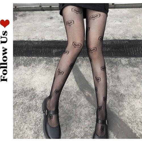 Japanese Sexy Tights Black Letter Stockings Female Students Fishnet Stockings Sexy Pantyhose Showing Thin Legs Leggings 2021