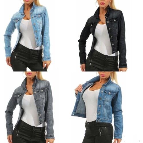 Jeans Jacket Women 2020 Womens Winter Jacket New Slim Stretch Sexy Slim Ripped Women Coat Autumn Casual Fashion Denim Coat