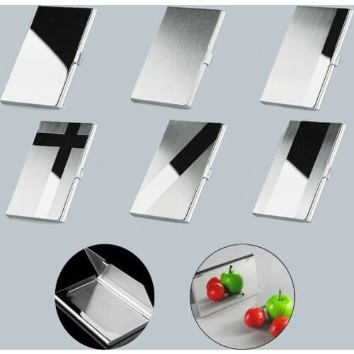 7 Styles Hot Sale Stainless Steel Business ID Credit Card Holder Luxury Silver Aluminium Case Cover Unisex Card Wallet