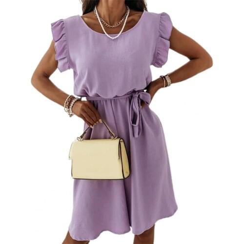 Elegant Summer Dress Women Skin-friendly Polyester Office Lady Summer Beach Party White Dress Knee Length XXL Vestidos