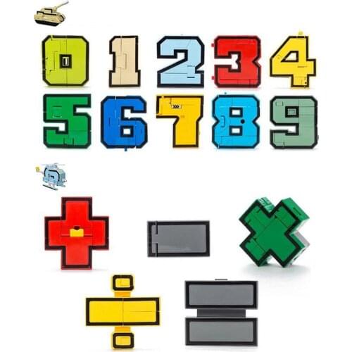 15pcs/Set Numbers Armour Team Transform Robot Toy Collectible Intelligence Educational Toys