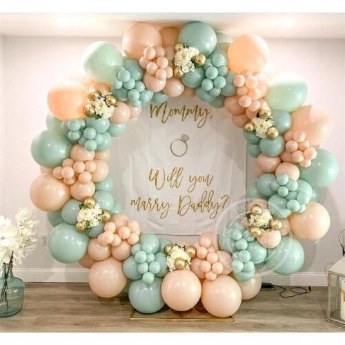 167Pcs Macaron Green Latex Balloons Skin Color Arch Garland Wedding Baby Shower Birthday Party Background Decorations Globos