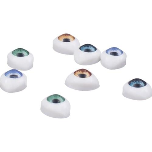 4 Pair Oval Flat Realistic Plastic Eyes for Reborn Dolls Making Supplies 5mm