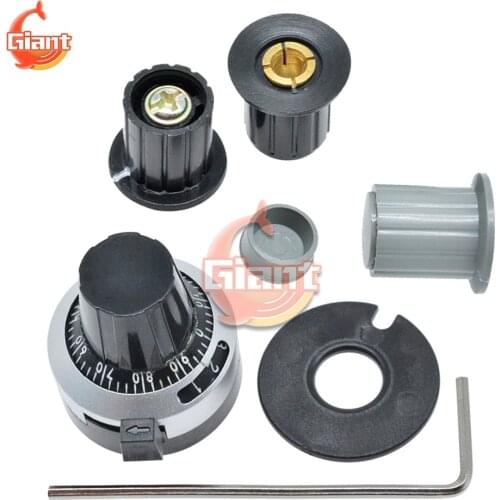 5PCS/Lot Potentiometer Knob Scale Knob Adjustable 4mm 6mm 6.35mm Insert Dia. Wirewound Potentiometer Cap WXD3-13 WXD3-12 3590S
