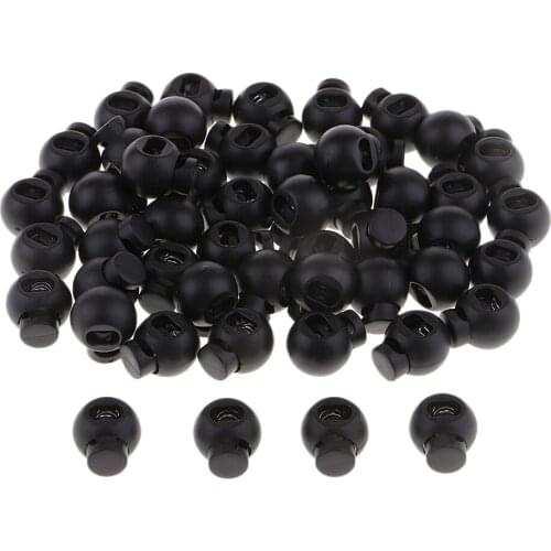 50 Pieces Single Hole Round Ball Cordlock Cord Lock Toggles Stopper Stops 15mm