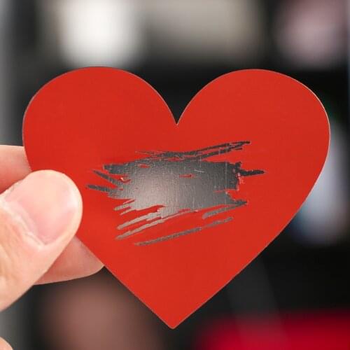 50pcs Scratch Off Stickers Love Heart Pentagram Shape Rosd Gold Color Blank For Secret Code Cover Home Game Wedding Message