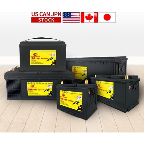 SCREMOWER 12V 40 60 80 100 120 200Ah Deep Cycle Lifepo4 Battery Built-in BMS for Golf Cart EV RV Solar Energy Storage Battery