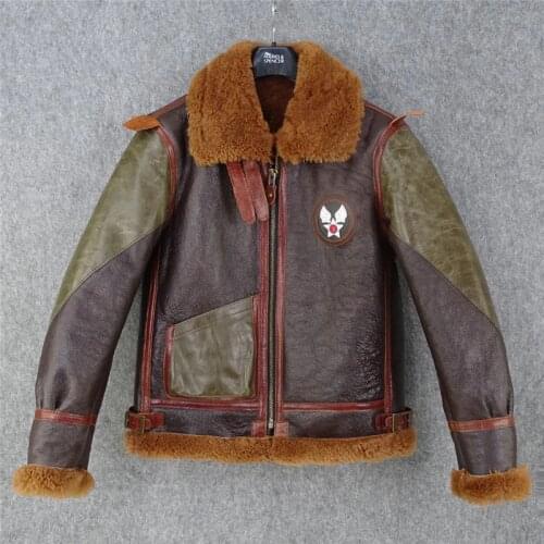 Free shipping.2020 new men thick fur jacket.classic B3 winter warm wool coat.100% genuine leather Turkey shearling clothes