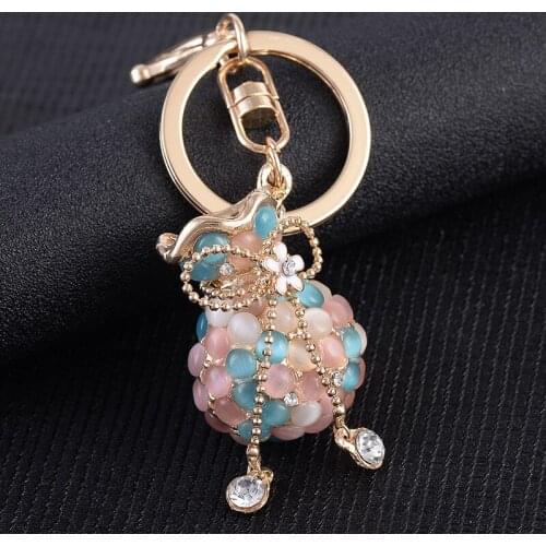New popular cats eye blessing bag key chain multi-color optional girl bag ornaments holiday gifts