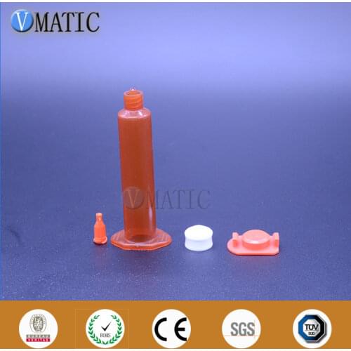 Free Shipping Us Type Glue Dispensing UV Pneumatic Syringe Barrel/ Industrial Syringe 10cc/ml With Piston Stopper & End Cover