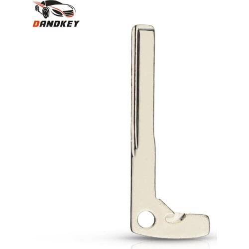 Dandkey Uncut Insert Blade Remote Smart Key Blank Fob Emergency Spare Replacement Key Blade For Mercedes Benz Smart Chrome