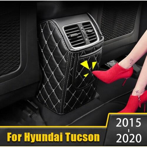 For Hyundai Tucson 2015-2017 2018 2019 2020 Car Internal Leather Seat Anti-Kick Pads Armrest Protective Cover Mats Accessories