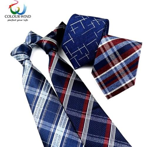 Business Mens Polyester Ties 8CM Plaid Navy Red Grey Color Neck Tie Skinny Groom Male Necktie Gravatas Jacquard Women Neckware
