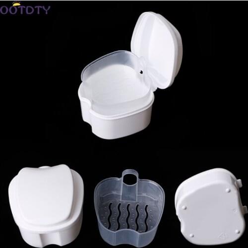 Denture Box Container Dental Tooth Storage Bath Case False Teeth Rinsing Basket