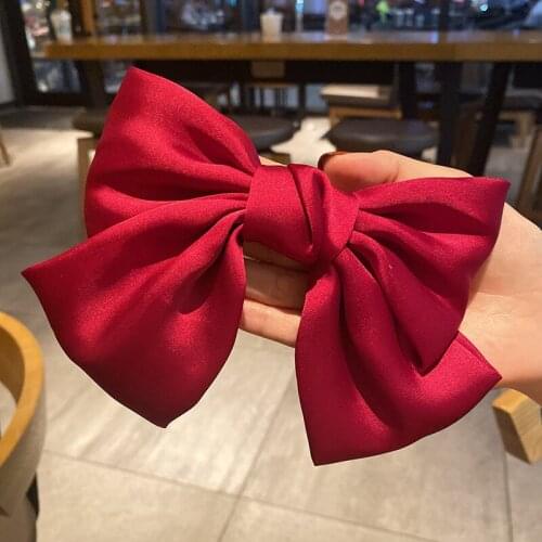 Ribbon Bow Hairpin Spring Clip Fabric Hair Bows Clip Headpiece Headwear Fashion Jewelry Korean Hair Accessories for Women