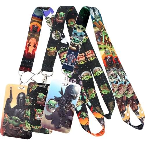 LT821 Star wars Yoda Baby Neck Strap Lanyards Keychain Badge Holder ID Card Pass Hang Rope Lariat Lanyard Key Gifts Accessories