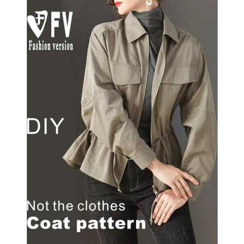 Womens fashion short coat pattern clothing cutting drawing 1:1 design pattern BWT-116