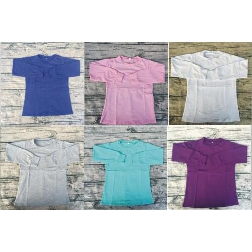 Fashion Baby Kids Girls Casual Kids Cotton Solid Shirts Girls Icing Ruffle Long Sleeve Shirts