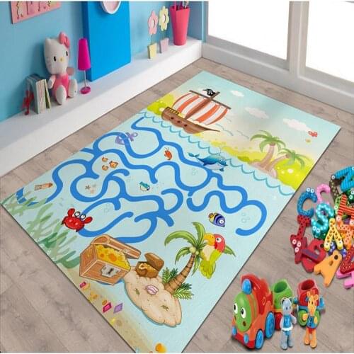 Sea and Animals Non Slip Floor Carpet, Teens Carpet