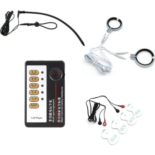 Electric Shock Kits urethral catheter with penis ring Body Massager Pads Enhancement Cock Ring Sexy Toys For Couples Stimulator