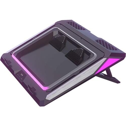 AU42 -IETS GT300 Double Blower Laptop Cooling Pad for Gaming Laptop, Cooler Pad with Dust Filter and Colorful Lights