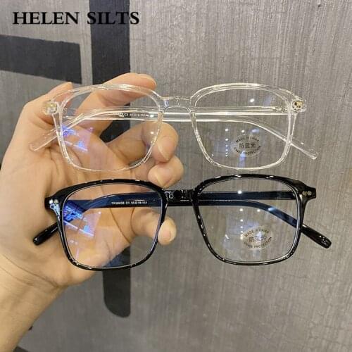OEC CPO Men Glasses Frame Vintage Transparent Square Eyeglasses Women Optical Glasses Frame Female Clear Lens Eyewear H49