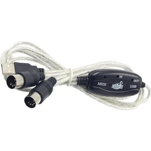 USB Interface to MIDI Converter Music Keyboard Piano USB Connector Music Studio Cord Cable Adapter for Windows for Mac