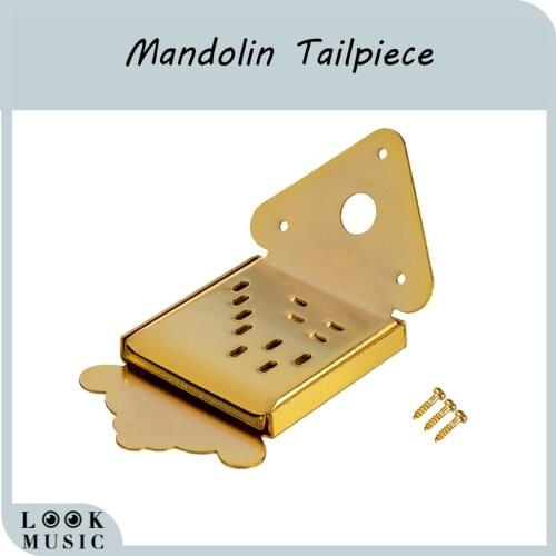 Mandolin Tailpiece Mandolin Electroplated Metal Bridge Fit for Mandolin 8/10/12 Loop-End String(Golden/Silver/Black)