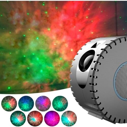 Laser Galaxy Starry Sky Projection Light Rotating Water Waving Night Light Remote Control Decoration Colorful Nebula Cloud Lamp