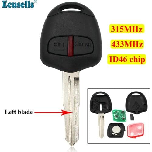 2 button remote key for Mitsubishi Pajero Montero 315MHz 434MHz with PCF7936 chip MIT8 left blank key G8D-571M-A